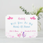 Cute Maid of Honor Invitation Kaart (Staand voorkant)