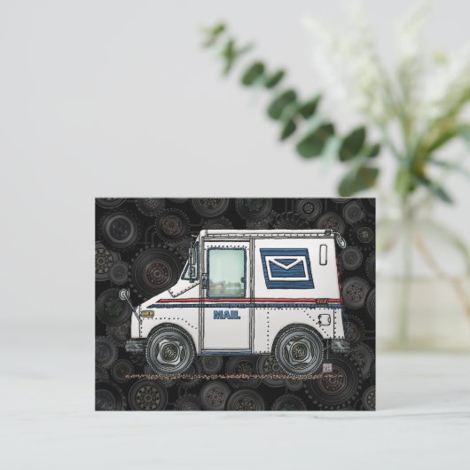Cute Mail Truck Briefkaart (Staand voorkant)