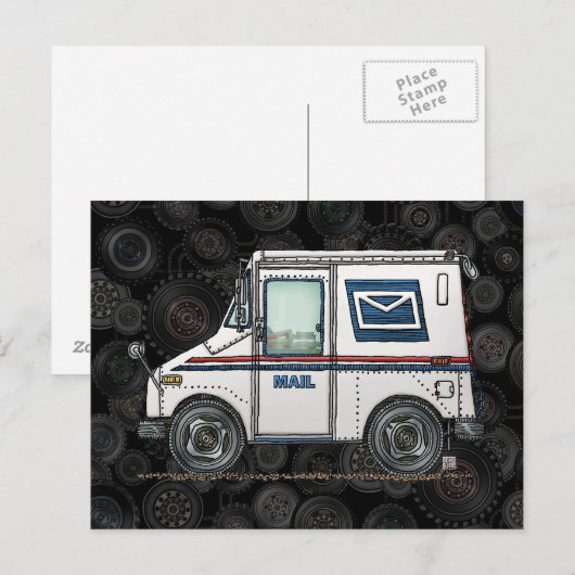 Cute Mail Truck Briefkaart (Voorkant / Achterkant)