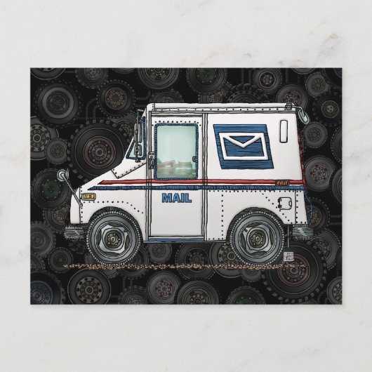 Cute Mail Truck Briefkaart (Voorkant)