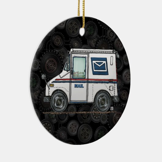 Cute Mail Truck Keramisch Ornament (Rechts)