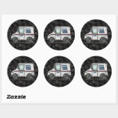 Cute Mail Truck Ronde Sticker (Vel)