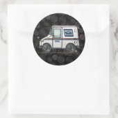 Cute Mail Truck Ronde Sticker (Tas)
