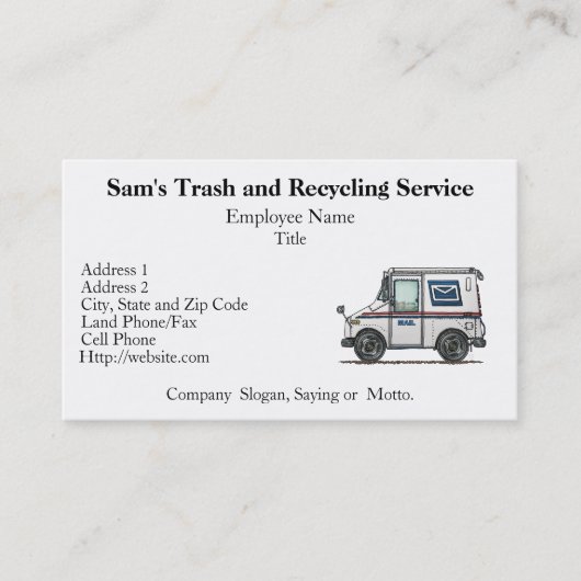 Cute Mail Truck Visitekaartje (Voorkant)