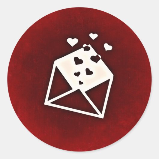 Cute Mail with Love Hearts Valentijnsdag Ronde Sticker (Voorkant)