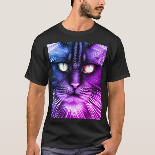 Cute Maine Coon Cat Art T-Shirt (Voorkant)