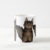 Cute Maine Coon Cat Cartoon - Bruine Tabby Koffiemok (Center)