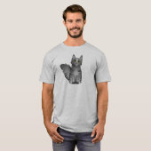 Cute Maine Coon Cat Cartoon - Silver Tabby T-shirt (Voorkant volledig)