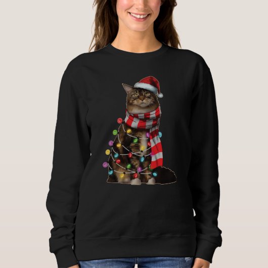 Cute Maine Coon Cat Funny Xmas Holiday Gift Trui (Voorkant)