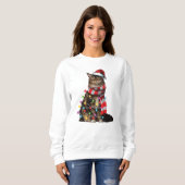 Cute Maine Coon Cat Funny Xmas Holiday Gift Trui (Voorkant volledig)