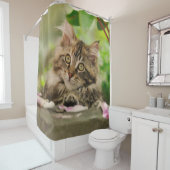 Cute Maine Coon cat kitten Showgordijn Douchegordijn (In situ)