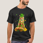 Cute Maine Coon Cat St Patricks Day Irish Shamrock T-shirt (Voorkant)