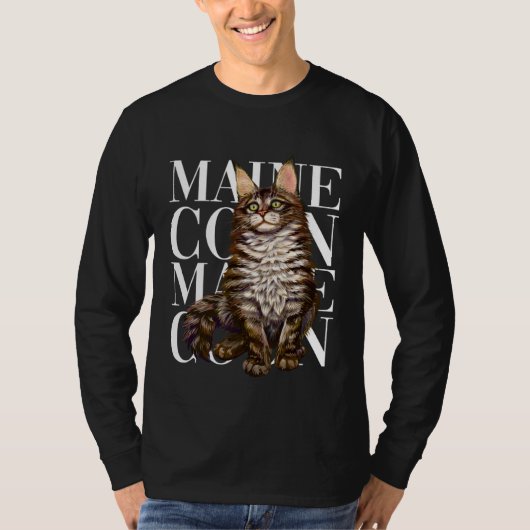 Cute Maine Coon Cat T-shirt (Voorkant)