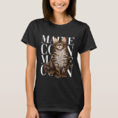 Cute Maine Coon Cat T-shirt (Voorkant)