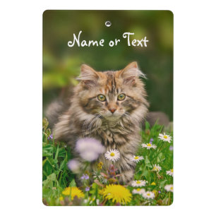 Cute Maine Coon Kitten Cat Flower - Gepersonalisee Mini Klembord