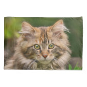 Cute Maine Coon Kitten Cat Portrait - Pillow-Hoesj Kussensloop (Achterkant)