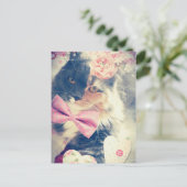 Cute Maine Coon Kitten Retro Style Briefkaart (Staand voorkant)