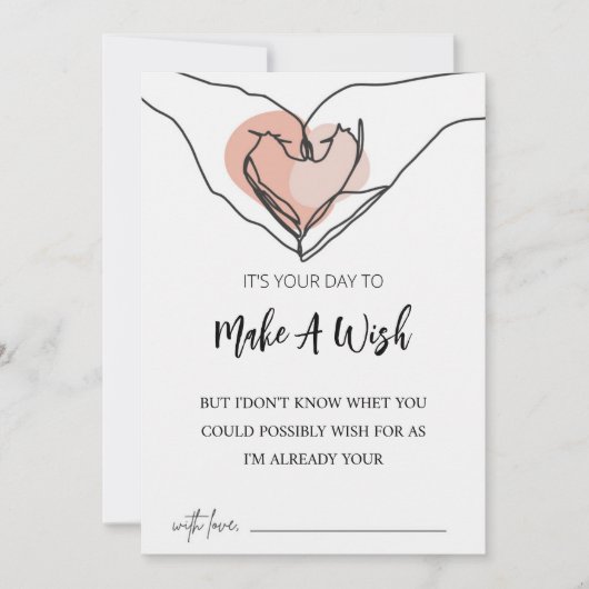 Cute Make A Wish Lijntekening Verjaardagskaart, Kaart (Voorkant)