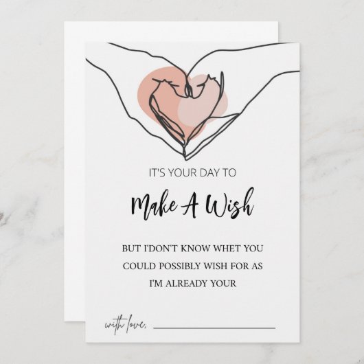 Cute Make A Wish  Lijntekening Verjaardagskaart, Kaart (Voorkant / Achterkant)