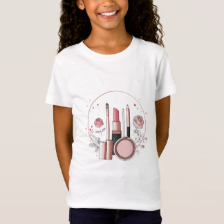 Cute Makeup Lover Girls T-Shirt | Bloem Lippenstif