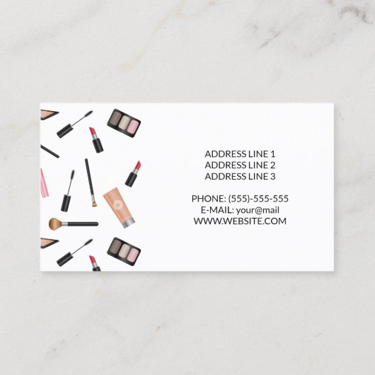 Cute Makeup Pattern - Makeup Artist Visitekaartje (Achterkant)