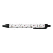 Cute Makeup Theme Pattern & Custom Name Zwarte Inkt Pen (Bodem)