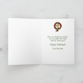 Cute Male Elf op Wreate Kerstfeestdag Kaart (Binnen)