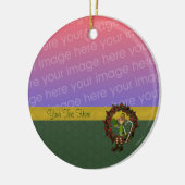 Cute Male Elf Wreath Holiday Foto Ornament (Links)