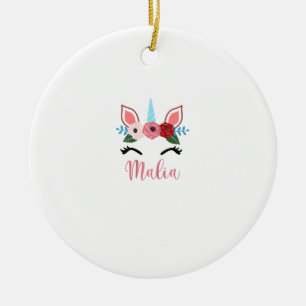 Cute Malia Magische Bloem Unicorn Voor Meisjes T-S Keramisch Ornament