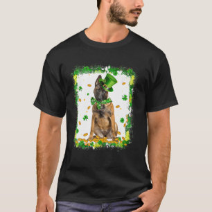 Cute Malinois Dog St Patricks Day Irish Shamrock B T-shirt