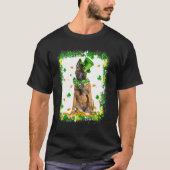 Cute Malinois Dog St Patricks Day Irish Shamrock B T-shirt (Voorkant)