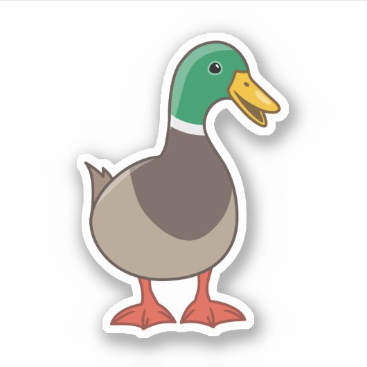 Cute Mallard Duck Sticker (Voorkant)