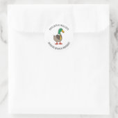 Cute Mallard Duck White Collar Necktie Manager Ronde Sticker (Tas)