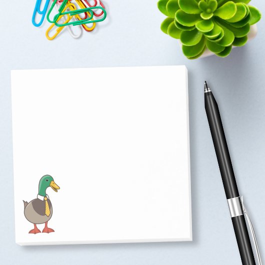 Cute Mallard Duck White Collar Necktie Post-it® Notes