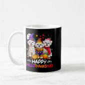 Cute Maltese Dog Hallothanksmas Halloween Thanksgi Koffiemok (Links)