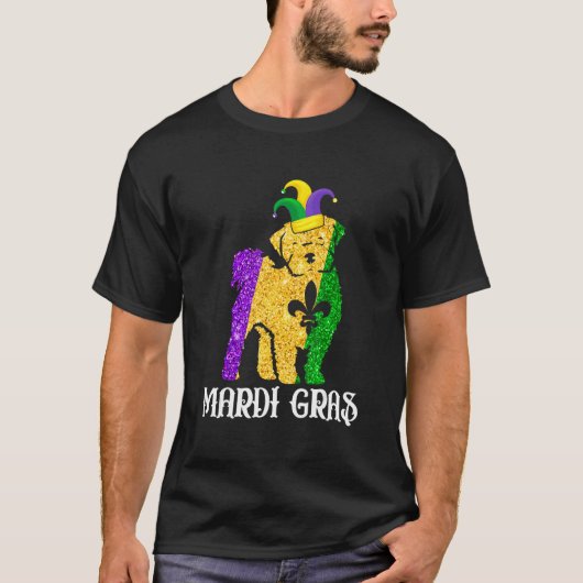 Cute Maltese Dog Lover Mardi Gras Party Jester Mas T-shirt (Voorkant)