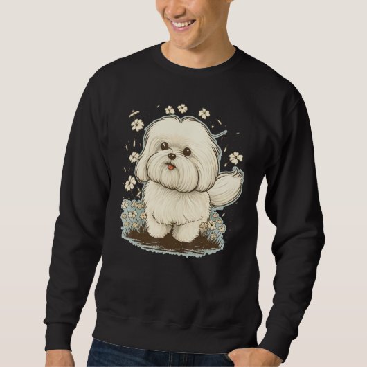 Cute Maltese Dog on Maltese dog 5 Trui (Voorkant)