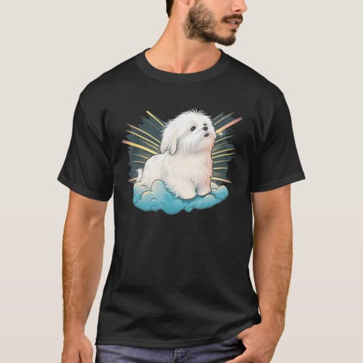 Cute Maltese Dog on Maltese dog  6 T-shirt (Voorkant)