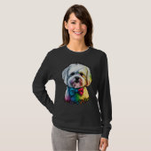 Cute Maltese Dog on Maltese dog   T-shirt (Voorkant volledig)