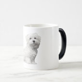 Cute Maltese Dog Sitting Puppy Magische Mok (Voorkant rechts)