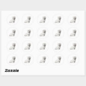 Cute Maltese Dog Sitting Puppy Ronde Sticker (Vel)