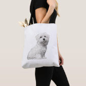 Cute Maltese Dog Sitting Puppy Tote Bag (Dichtbij)