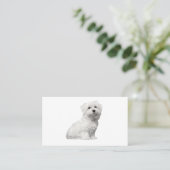 Cute Maltese Dog Sitting Puppy Visitekaartje (Staand voorkant)