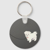 Cute Maltese Dog Sleutelhanger (Voorkant)