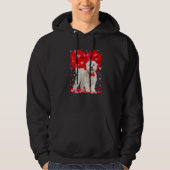 Cute Maltese Dog Valentines Day Heart Puppy Lover  Hoodie (Voorkant)