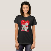 Cute Maltese Dog Valentines Day Heart Puppy Lover T-shirt (Voorkant volledig)