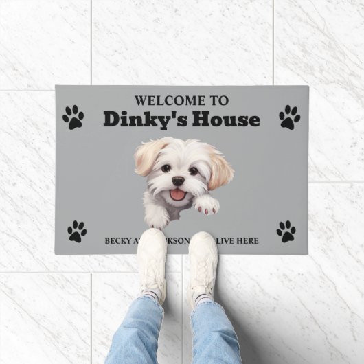 Cute Maltese-hond foto Deurmat (Binnen)