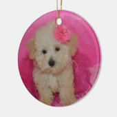 Cute Maltipoo Puppy Keramisch Ornament (Links)