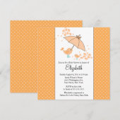 CUTE Mam & Baby Bird Baby shower Invitation Kaart (Voorkant / Achterkant)