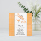 CUTE Mam & Baby Bird Baby shower Invitation Kaart (Staand voorkant)